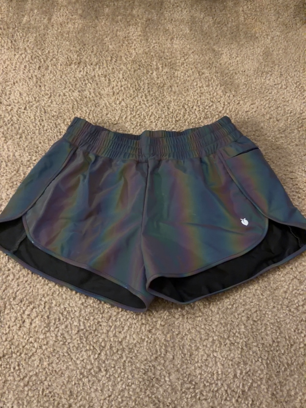 Women’s Iridescent Athletic Running Shorts - Rainbow Sheen